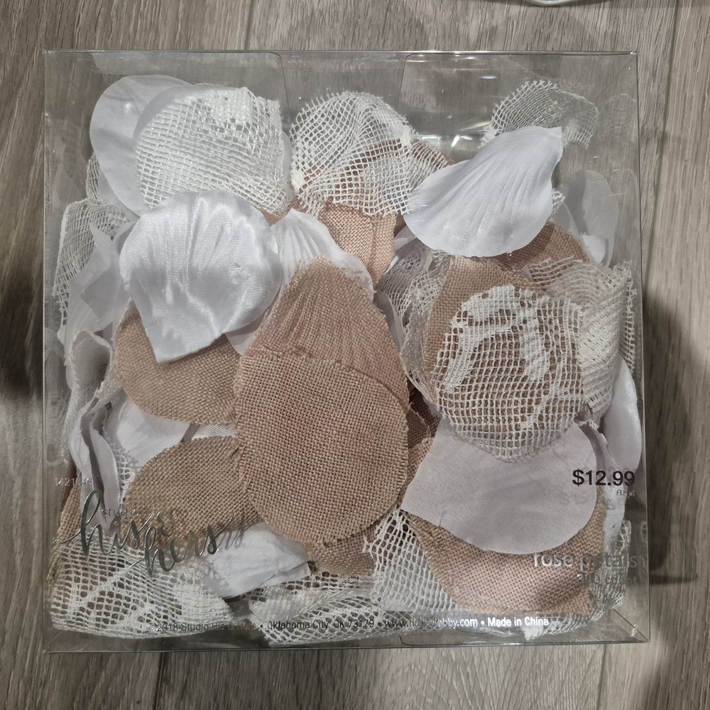 White and Tan Fabric Petals
